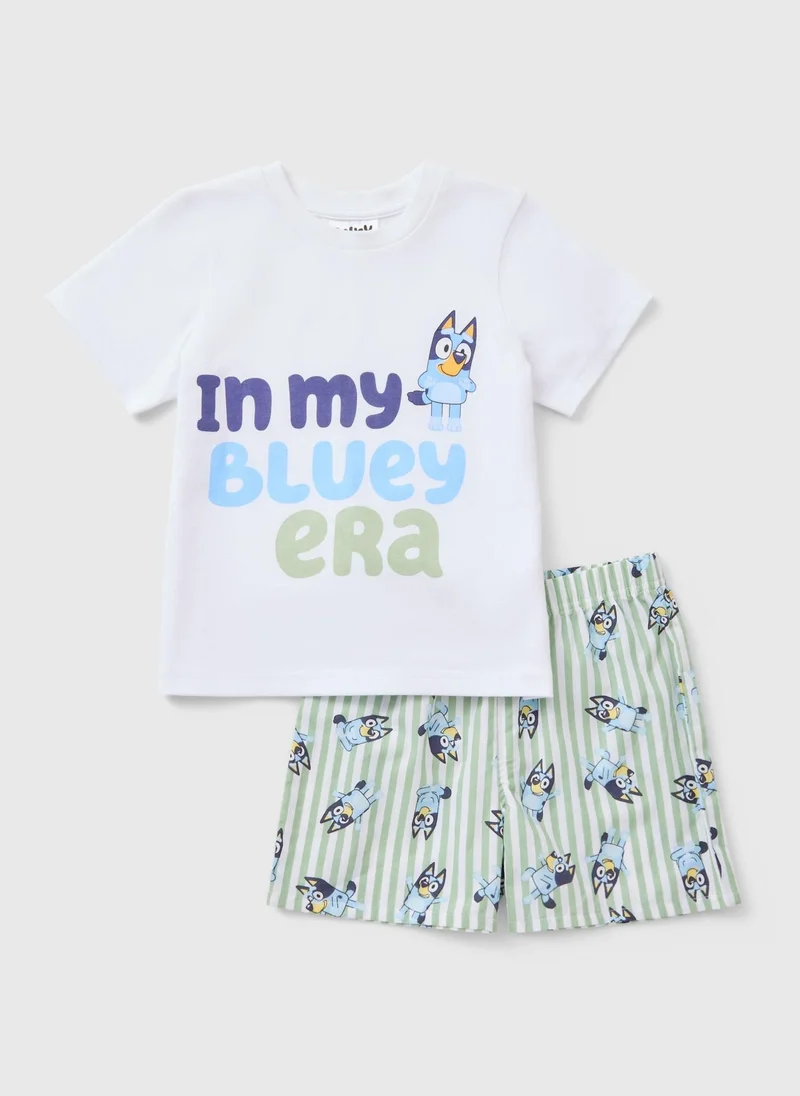 ماتلان Bluey Kids White Short Pyjama Set